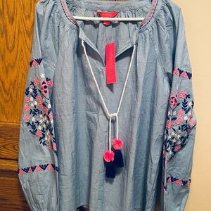 Lilly Pulitzer Bluebell Chambray top sz L